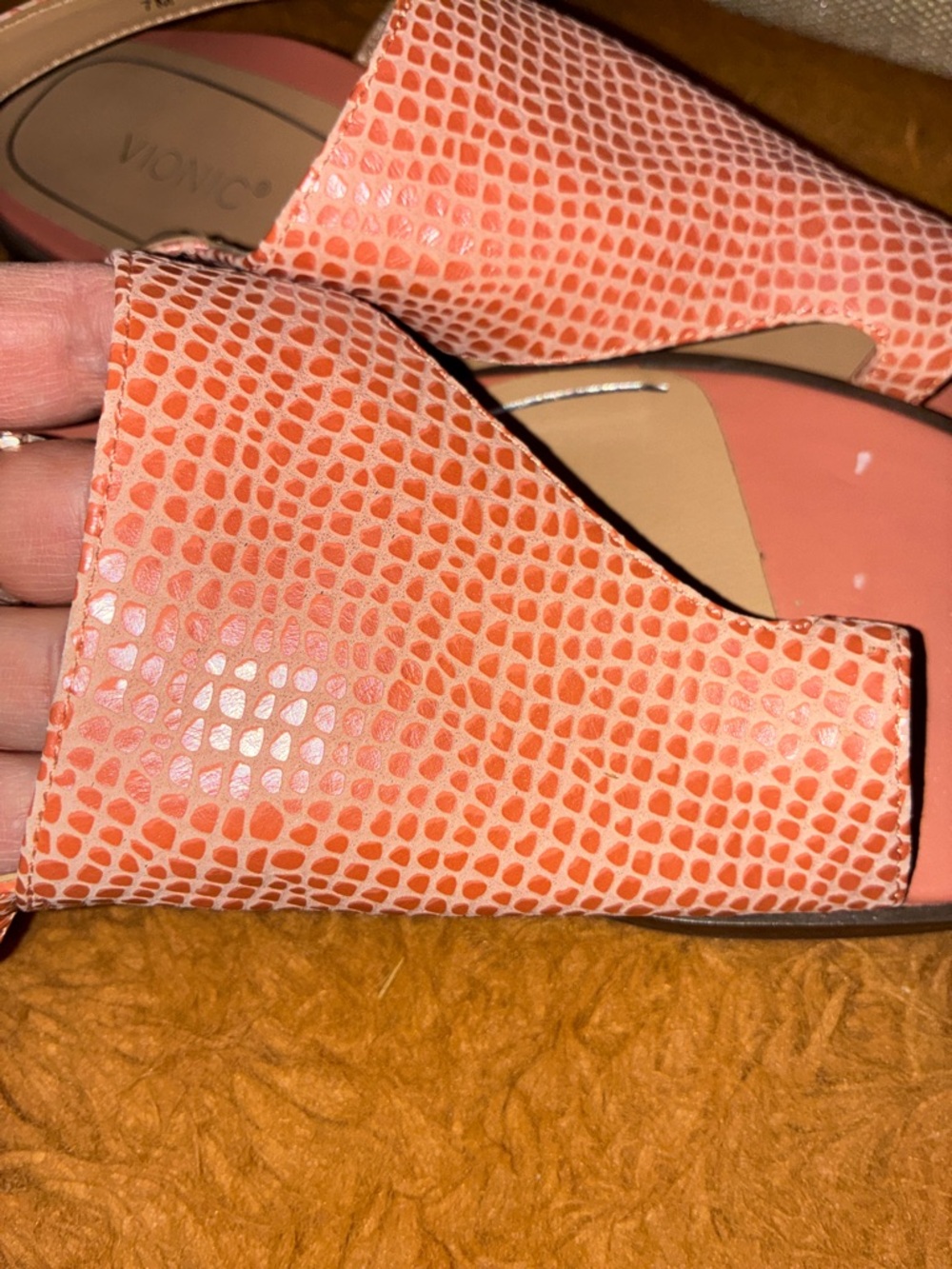 Vionic Ella lizard print Women's Rose Slingback Textured Sandals - Picture 9 of 11